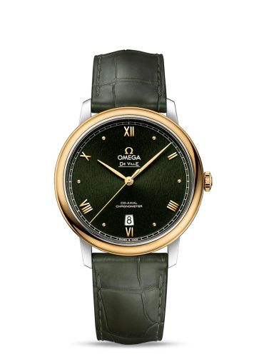 Omega De Ville Prestige Co-Axial 39.5 Stainless Steel / Yellow Gold / Green Sunburst